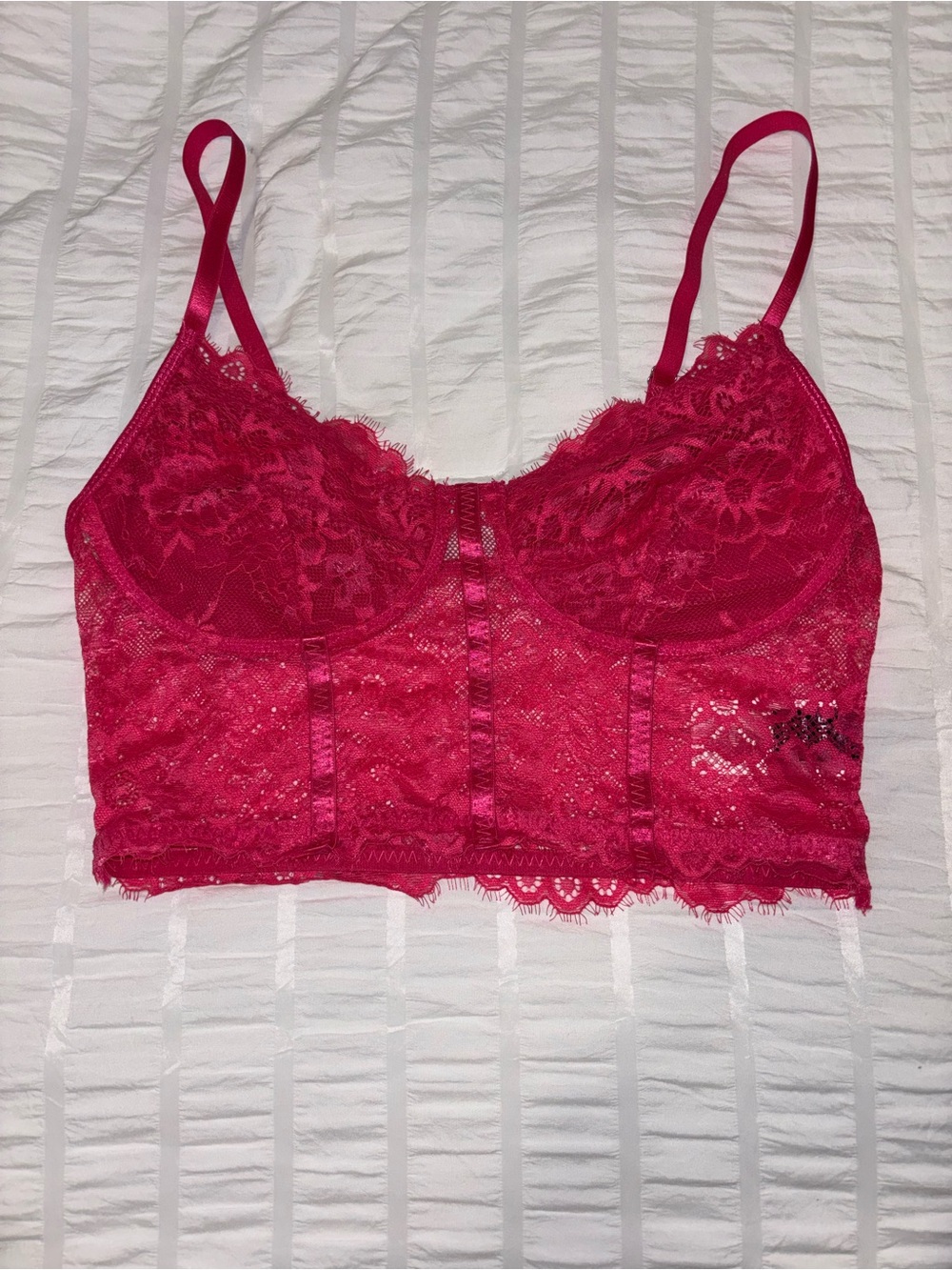 pink lace corset tank